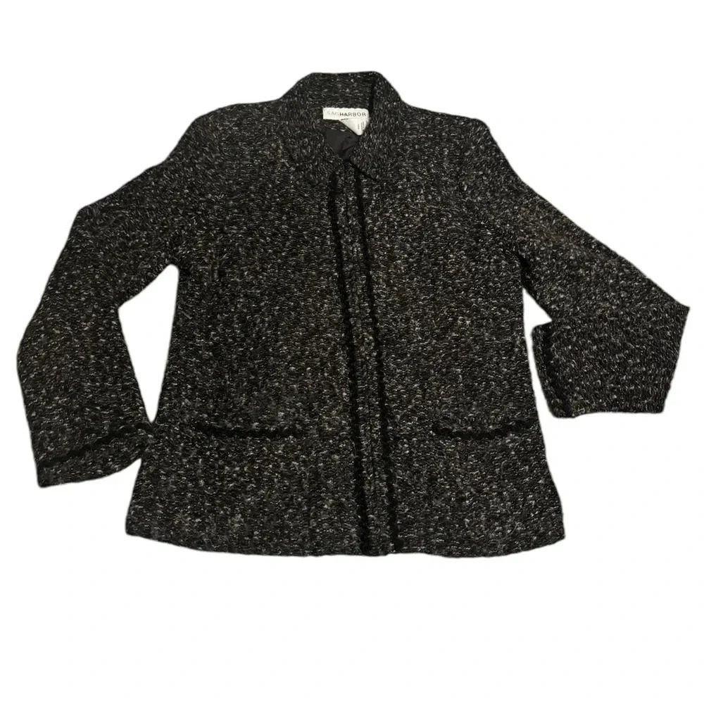 🖤 Sag Harbor Tweed Yarn Blazer Jacket Women’s‎ 14 🖤